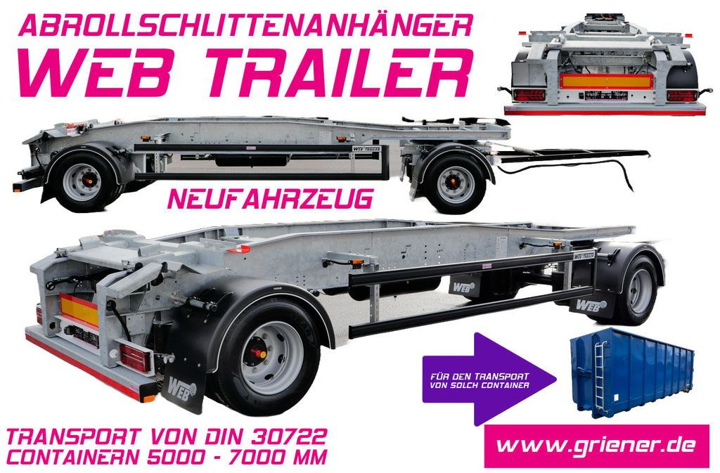 Web-Trailer ARA 18/ DIN 30722 / 5000 - 7000 mm/19,5 VERZINKT - Remorque ampliroll/ Multibenne: photos 1 Web-Trailer ARA 18/ DIN 30722 / 5000 - 7000 mm/19,5 VERZINKT - Remorque ampliroll/ Multibenne: photos 1