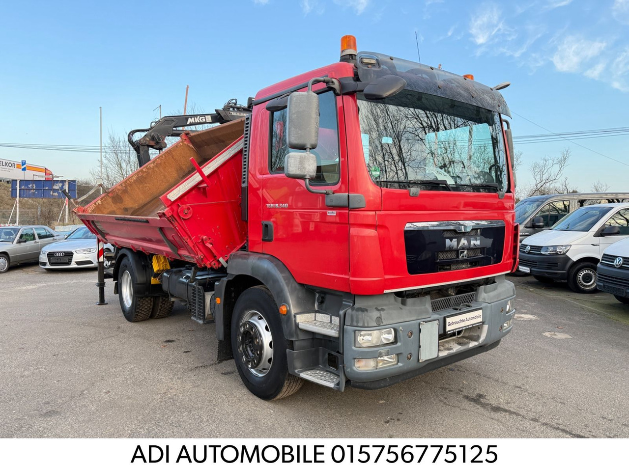 MAN TGM 18.340 Kipper mit Kran - Camion benne, Camion grue: photos 1 MAN TGM 18.340 Kipper mit Kran - Camion benne, Camion grue: photos 1