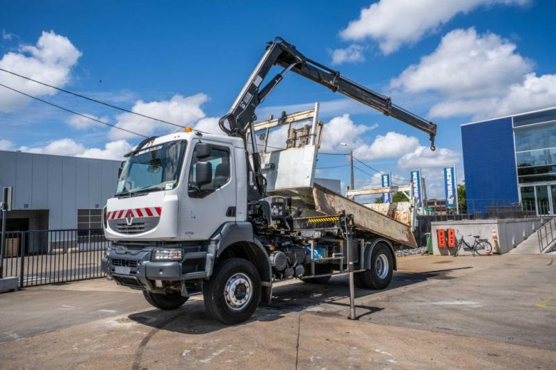 Renault KERAX 370 DXI + TRI BENNE+HIAB 16t/m + 2 EXT - Camion benne, Camion grue: photos 1 Renault KERAX 370 DXI + TRI BENNE+HIAB 16t/m + 2 EXT - Camion benne, Camion grue: photos 1