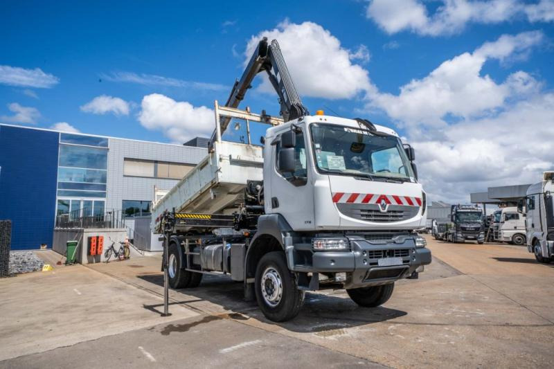 Renault KERAX 370 DXI + TRI BENNE+HIAB 16t/m + 2 EXT - Camion benne, Camion grue: photos 2 Renault KERAX 370 DXI + TRI BENNE+HIAB 16t/m + 2 EXT - Camion benne, Camion grue: photos 2