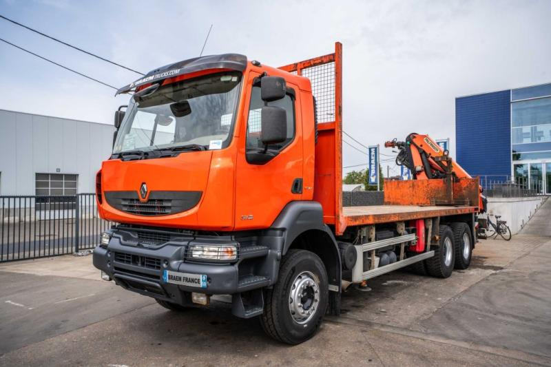 Renault KERAX 380 DXI-6X4+PALFINGER 18 T/m + 4 EXT - Camion plateau, Camion grue: photos 2 Renault KERAX 380 DXI-6X4+PALFINGER 18 T/m + 4 EXT - Camion plateau, Camion grue: photos 2