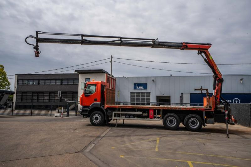 Renault KERAX 380 DXI-6X4+PALFINGER 18 T/m + 4 EXT - Camion plateau, Camion grue: photos 1 Renault KERAX 380 DXI-6X4+PALFINGER 18 T/m + 4 EXT - Camion plateau, Camion grue: photos 1