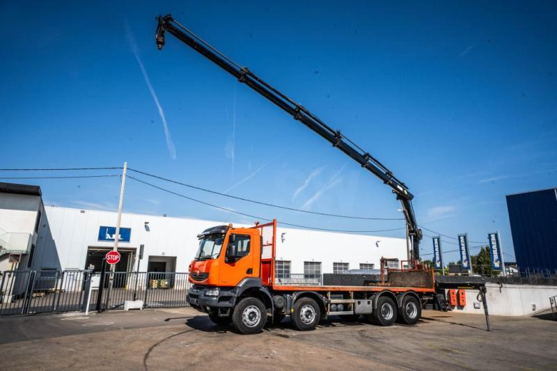 Renault KERAX 430 DXI+ HIAB 16 T/m + 5 EXT - Camion plateau, Camion grue: photos 1 Renault KERAX 430 DXI+ HIAB 16 T/m + 5 EXT - Camion plateau, Camion grue: photos 1