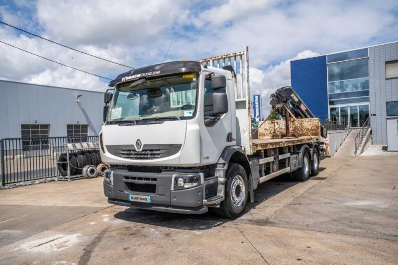 Renault LANDER 340 DXI-6X4+HIAB 14 T/m/3xhydr. - Camion plateau, Camion grue: photos 1 Renault LANDER 340 DXI-6X4+HIAB 14 T/m/3xhydr. - Camion plateau, Camion grue: photos 1