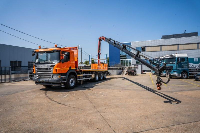 Scania P 410 + PALFINGER PK22002/5 EXT. - Camion plateau, Camion grue: photos 1 Scania P 410 + PALFINGER PK22002/5 EXT. - Camion plateau, Camion grue: photos 1