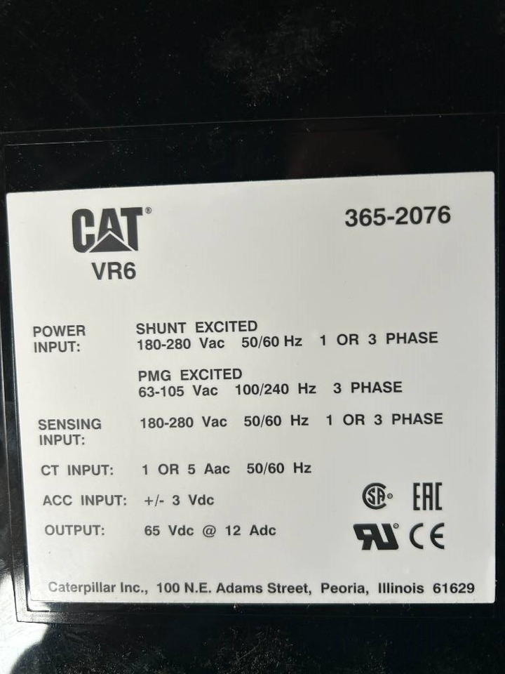 CAT AVR 365-2076 - DPX-25082 - Système électrique pour Engins de chantier: photos 4 CAT AVR 365-2076 - DPX-25082 - Système électrique pour Engins de chantier: photos 4
