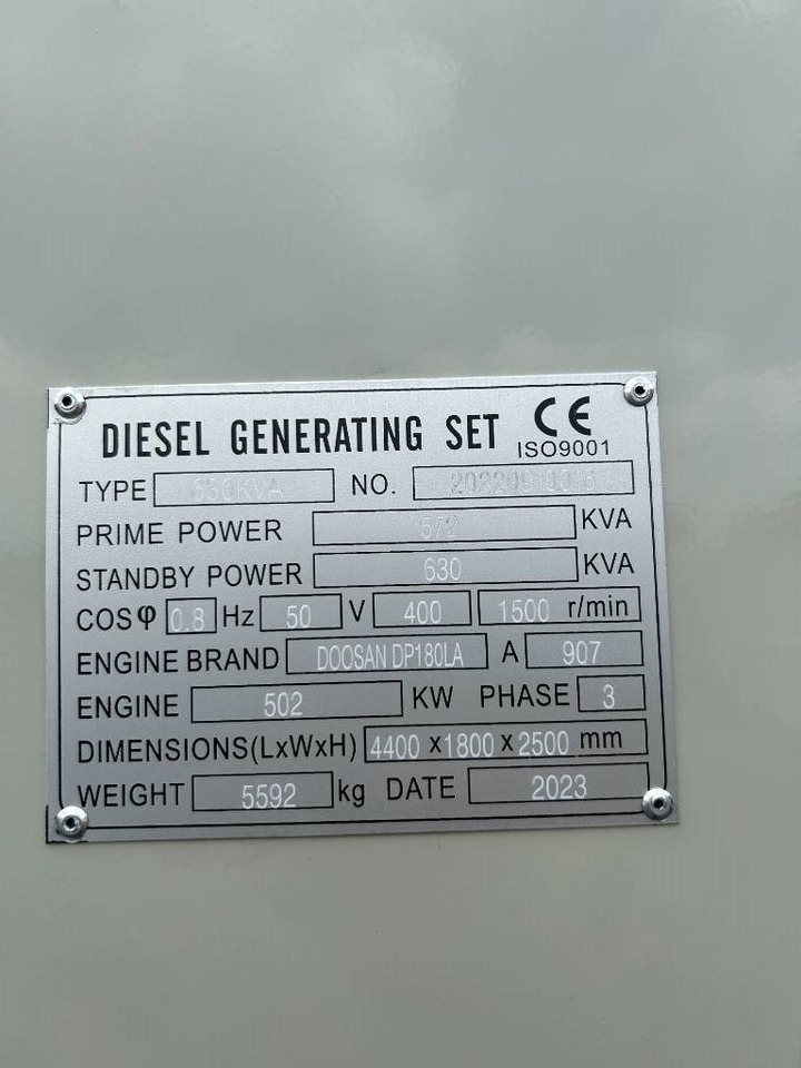 Doosan DP180LA - 630 kVA Generator - DPX-19856 - Groupe électrogène: photos 4 Doosan DP180LA - 630 kVA Generator - DPX-19856 - Groupe électrogène: photos 4
