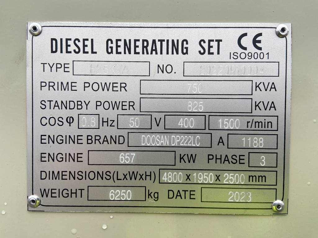 Doosan DP222LC - 825 kVA Generator - DPX-19858 - Groupe électrogène: photos 4 Doosan DP222LC - 825 kVA Generator - DPX-19858 - Groupe électrogène: photos 4