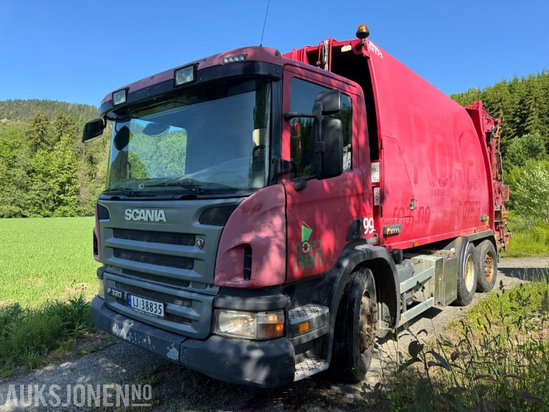 2010 Scania P-serie komprimatorbil med kran / Nylig EU-godkjent - Benne à ordures ménagères: photos 1 2010 Scania P-serie komprimatorbil med kran / Nylig EU-godkjent - Benne à ordures ménagères: photos 1