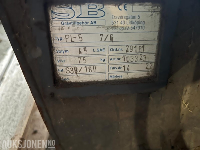 2014 SB hydraulisk pusskuffe S 30 - Accessoire pour Engins de chantier: photos 5 2014 SB hydraulisk pusskuffe S 30 - Accessoire pour Engins de chantier: photos 5