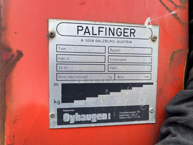 1987 Palfinger PK7000 AY Lastebilkran - Camion: photos 4 1987 Palfinger PK7000 AY Lastebilkran - Camion: photos 4