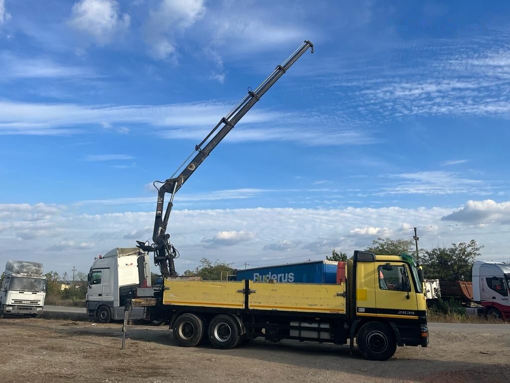 Mercedes-Benz Dropside camion Mercedes-Benz Actros MP1 V6 2635 + KRANE HIAB 17 - Camion grue, Camion plateau: photos 1 Mercedes-Benz Dropside camion Mercedes-Benz Actros MP1 V6 2635 + KRANE HIAB 17 - Camion grue, Camion plateau: photos 1