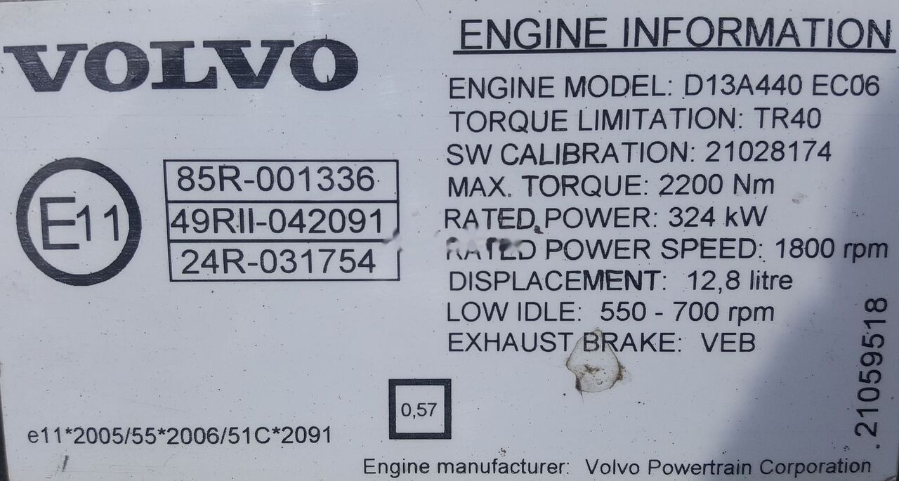 Volvo D13A440 EC06 Volvo FM, FMX - Moteur pour Camion: photos 2 Volvo D13A440 EC06 Volvo FM, FMX - Moteur pour Camion: photos 2