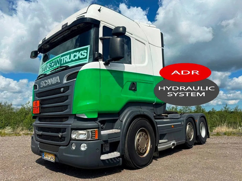 Scania R520 V8 ADR fuel transport. Twensteer. Air / Air suspension. V8 engine. Hydr. system - Tracteur routier: photos 1 Scania R520 V8 ADR fuel transport. Twensteer. Air / Air suspension. V8 engine. Hydr. system - Tracteur routier: photos 1