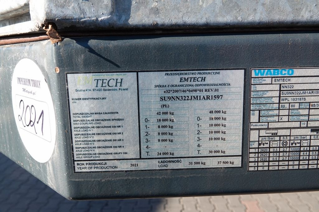 Semi-remorque surbaissé Emtech NACZEPA LAWETA / NISKOPODWOZIE / ROZCIĄGANA / DŁ Emtech NACZEPA LAWETA / NISKOPODWOZIE / ROZCIĄGANA / DŁ: photos 19 Semi-remorque surbaissé Emtech NACZEPA LAWETA / NISKOPODWOZIE / ROZCIĄGANA / DŁ Emtech NACZEPA LAWETA / NISKOPODWOZIE / ROZCIĄGANA / DŁ: photos 19