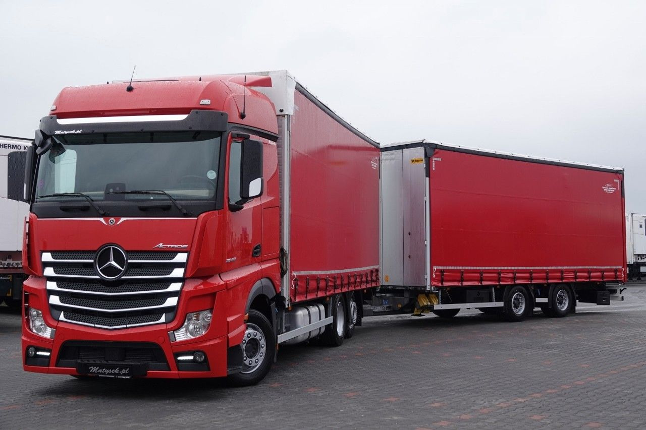 Mercedes-Benz ACTROS 2548 / ZESTAW TANDEM 120 M3 / PRZEJAZDOWY - Camion à rideaux coulissants: photos 1 Mercedes-Benz ACTROS 2548 / ZESTAW TANDEM 120 M3 / PRZEJAZDOWY - Camion à rideaux coulissants: photos 1