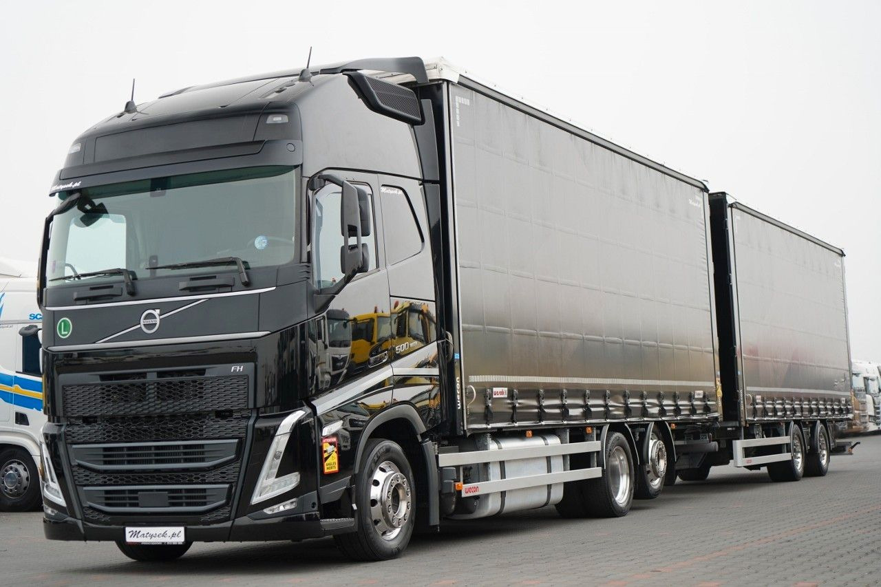 Volvo FH 500 /XXL / ZESTAW TANDEM PRZEJAZDOWY 120 M3 / - Camion à rideaux coulissants, Remorque rideaux coulissants: photos 1 Volvo FH 500 /XXL / ZESTAW TANDEM PRZEJAZDOWY 120 M3 / - Camion à rideaux coulissants, Remorque rideaux coulissants: photos 1