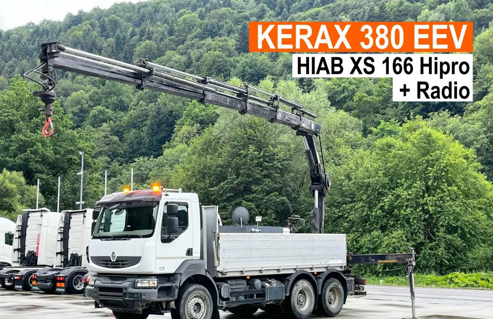 Renault Kerax 380 EEV // Skrzynia Burtowa // HIAB XS166 Hipro + Radio // Zwolnice //  // - Camion plateau, Camion grue: photos 1 Renault Kerax 380 EEV // Skrzynia Burtowa // HIAB XS166 Hipro + Radio // Zwolnice //  // - Camion plateau, Camion grue: photos 1