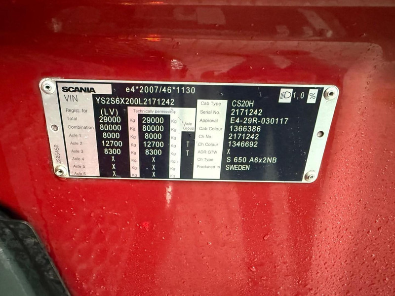 Tracteur routier Scania S650 V8 NGS SHOW TRUCK, INTERIOR, FULL AIR, ALCOA, PTO, FULL!: photos 16