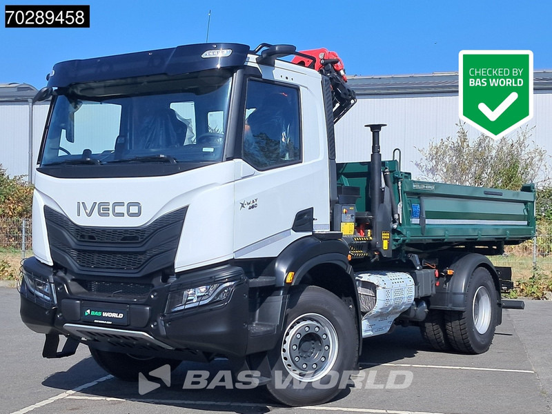 Iveco X-Way 460 4X2 NEW Palfinger PK12.501 Kran Crane Remote 3-way tipper ACC Navi - Camion benne, Camion grue: photos 1 Iveco X-Way 460 4X2 NEW Palfinger PK12.501 Kran Crane Remote 3-way tipper ACC Navi - Camion benne, Camion grue: photos 1