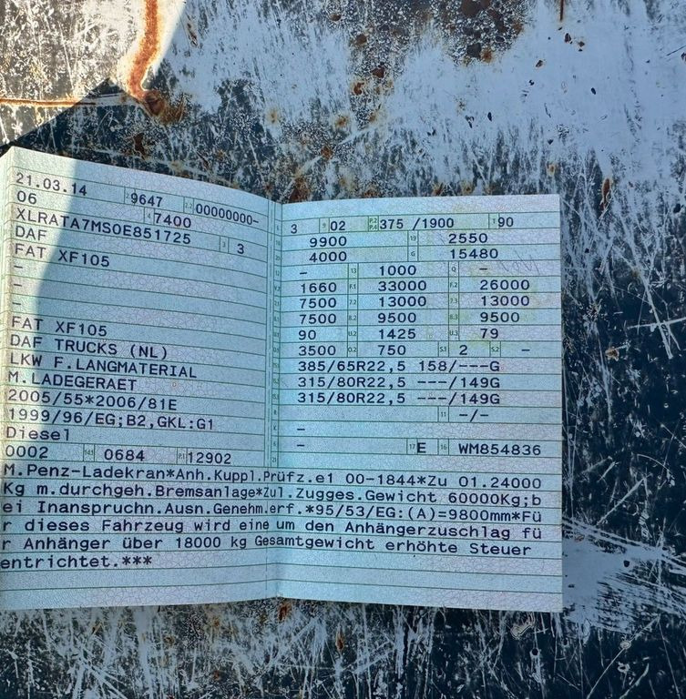 DAF 105.510 6X4 Kran Penz /Atlas Holz Crane DAF 105.510 6X4 Kran Penz /Atlas Holz Crane - Camion grumier, Camion grue: photos 4 DAF 105.510 6X4 Kran Penz /Atlas Holz Crane DAF 105.510 6X4 Kran Penz /Atlas Holz Crane - Camion grumier, Camion grue: photos 4