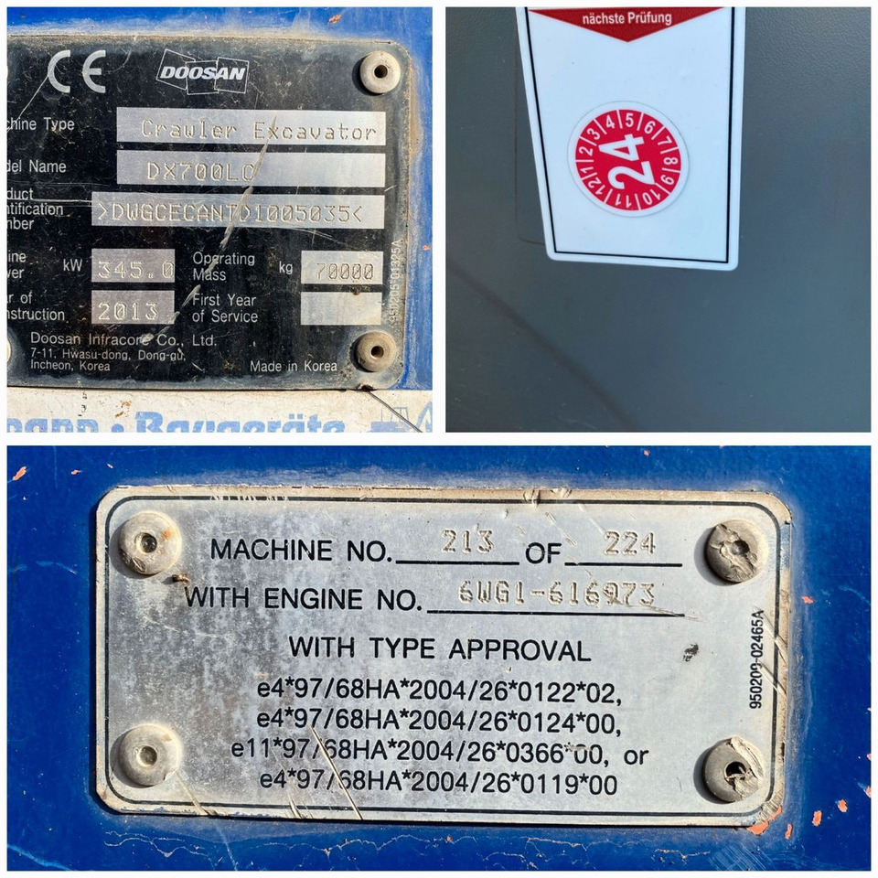Doosan DX700 LC LO BIG Develon Kettenbagger TL + OQ120 - Pelle sur chenille: photos 2 Doosan DX700 LC LO BIG Develon Kettenbagger TL + OQ120 - Pelle sur chenille: photos 2
