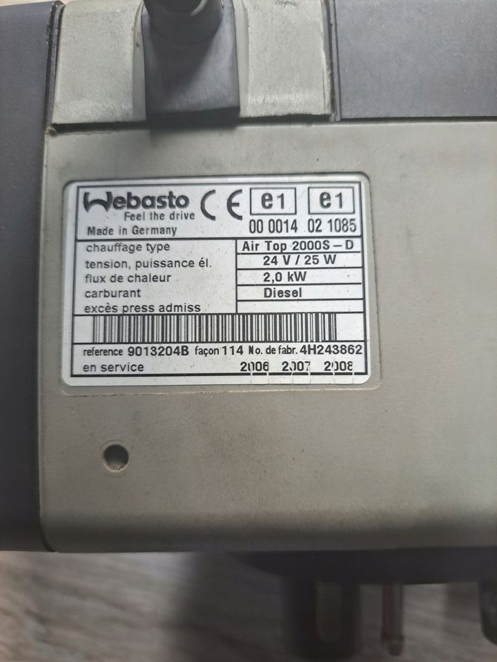 WEBASTO OGRZEWANIE WEBASTO AIR TOP 2000 S RENAULT MAGNUM DXI - Chauffage/ Ventilation pour Camion: photos 3 WEBASTO OGRZEWANIE WEBASTO AIR TOP 2000 S RENAULT MAGNUM DXI - Chauffage/ Ventilation pour Camion: photos 3