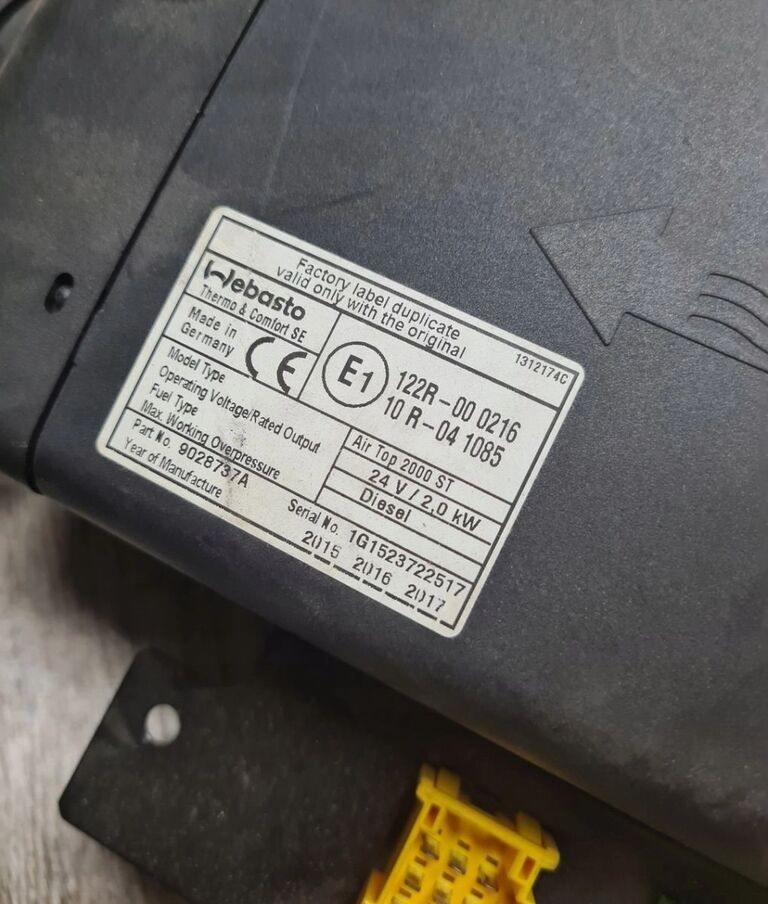 Webasto Renault RENAULT MIDLUM GAMA D VOLVO EURO 6 truck - Chauffage/ Ventilation pour Camion: photos 4 Webasto Renault RENAULT MIDLUM GAMA D VOLVO EURO 6 truck - Chauffage/ Ventilation pour Camion: photos 4