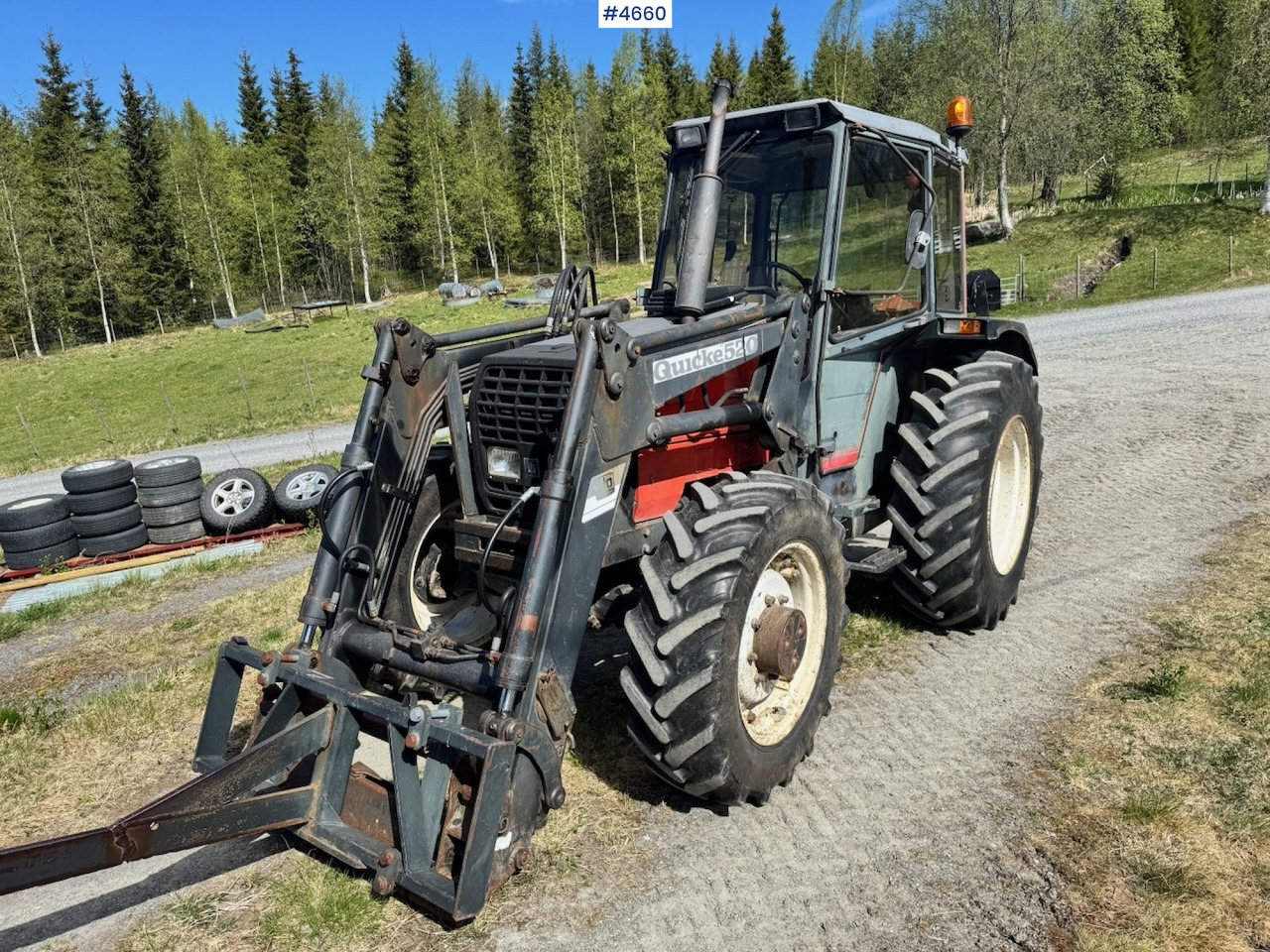 1989 Valmet 455 4x4 w/ Front loader - Tracteur agricole: photos 1 1989 Valmet 455 4x4 w/ Front loader - Tracteur agricole: photos 1