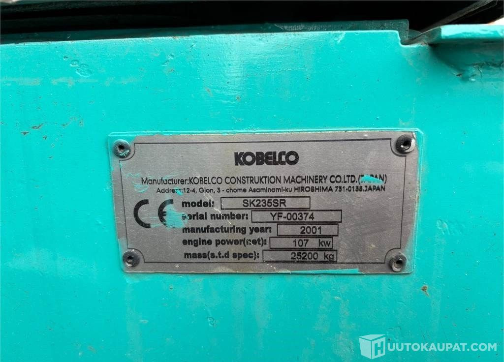 Kobelco SK235SR, 2001, 10 135 h Kaivinkone, Lempäälä - Pelle sur chenille: photos 5 Kobelco SK235SR, 2001, 10 135 h Kaivinkone, Lempäälä - Pelle sur chenille: photos 5