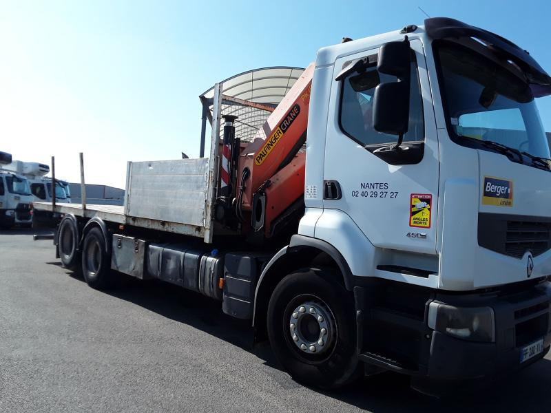 RENAULT PREMIUM 450cv PLAT-GRUE AR-CAB - Camion plateau: photos 2 RENAULT PREMIUM 450cv PLAT-GRUE AR-CAB - Camion plateau: photos 2