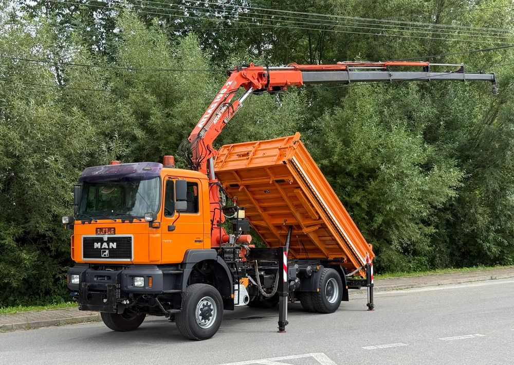 MAN * FE 410 A * MAN * 4x4 * HDS ATLAS 190 * Kiper Wywrotka * Bardzo Dobry Stan * Sprowadzony - Camion benne, Camion grue: photos 1 MAN * FE 410 A * MAN * 4x4 * HDS ATLAS 190 * Kiper Wywrotka * Bardzo Dobry Stan * Sprowadzony - Camion benne, Camion grue: photos 1