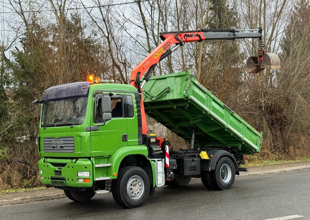MAN * MAN TGA 18-360 * Kiper Wywrotka * 4x2 * Kran Palfinger PK 9501 Sprowadzony - Camion benne: photos 1 MAN * MAN TGA 18-360 * Kiper Wywrotka * 4x2 * Kran Palfinger PK 9501 Sprowadzony - Camion benne: photos 1