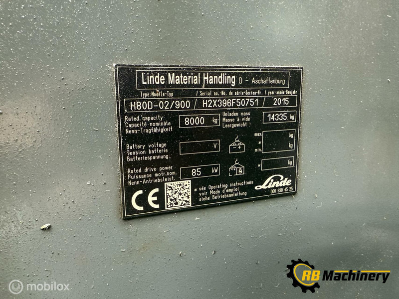 Linde H80-02/900 - Chariot élévateur: photos 4 Linde H80-02/900 - Chariot élévateur: photos 4