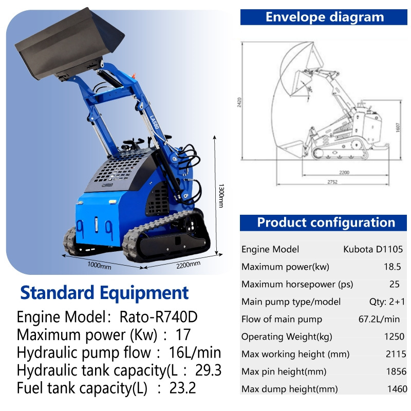 LEZUM Free Shipping LA380 Mini Skid Steer Loader Compact Track Diesel Cheap Mini Skid Steer Loader For Sale With Mini Skid Steer Attachments 4 In 1 Bucket - Mini chargeuse: photos 2 LEZUM Free Shipping LA380 Mini Skid Steer Loader Compact Track Diesel Cheap Mini Skid Steer Loader For Sale With Mini Skid Steer Attachments 4 In 1 Bucket - Mini chargeuse: photos 2