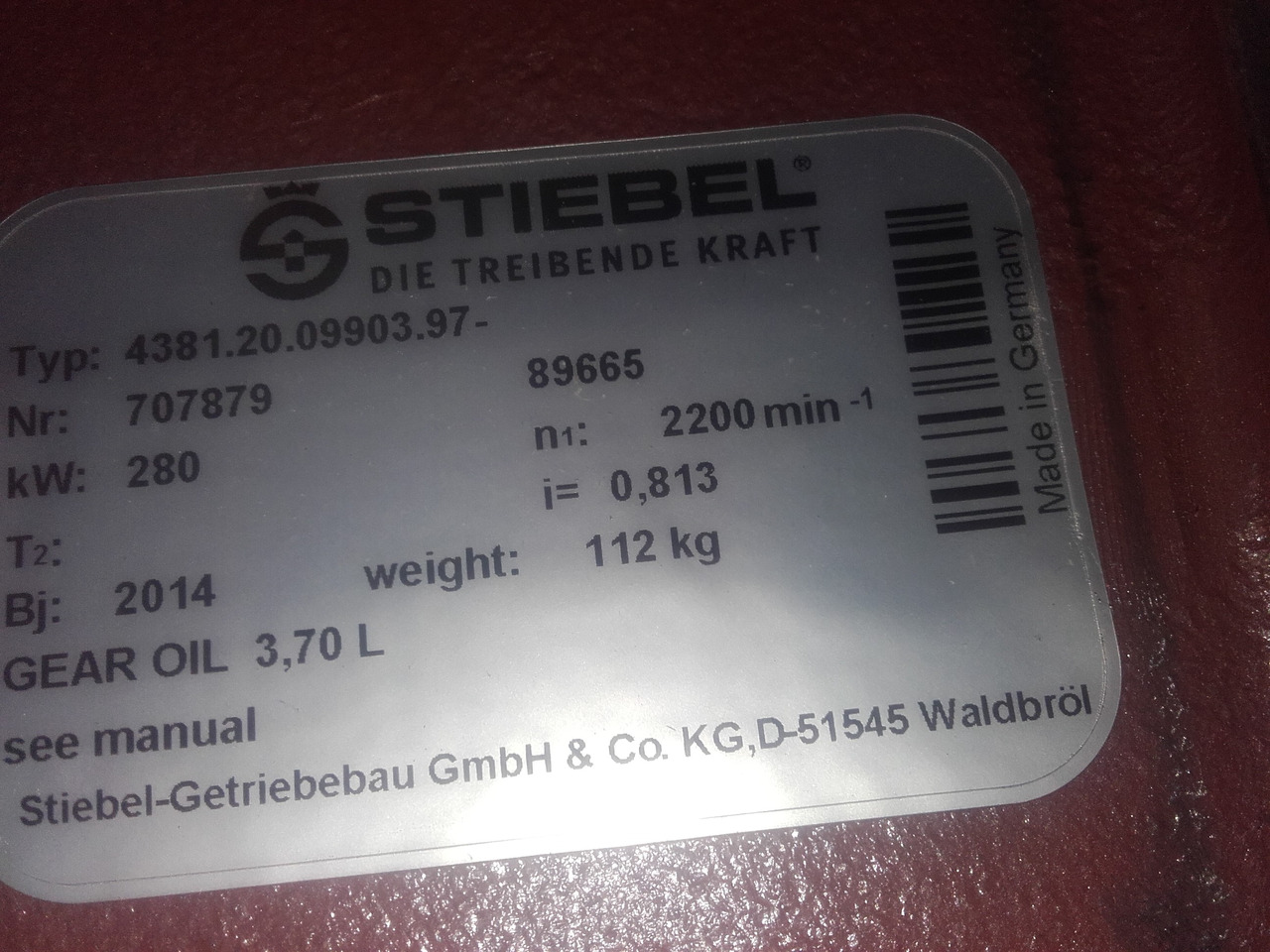 Stiebel Getribe 4381.20.09903.97 Stiebel Gearbox - Boîte de vitesse pour Matériel forestier: photos 2 Stiebel Getribe 4381.20.09903.97 Stiebel Gearbox - Boîte de vitesse pour Matériel forestier: photos 2