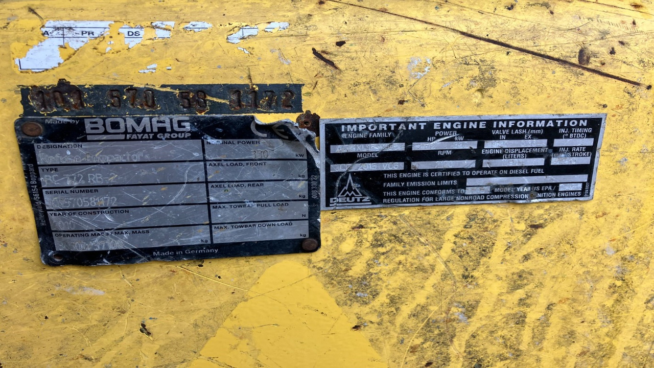 BOMAG DE BC 772 RB-2 Stage IIIa/Tier 3 - Compacteur à pieds de mouton/ Monocylindre: photos 5 BOMAG DE BC 772 RB-2 Stage IIIa/Tier 3 - Compacteur à pieds de mouton/ Monocylindre: photos 5