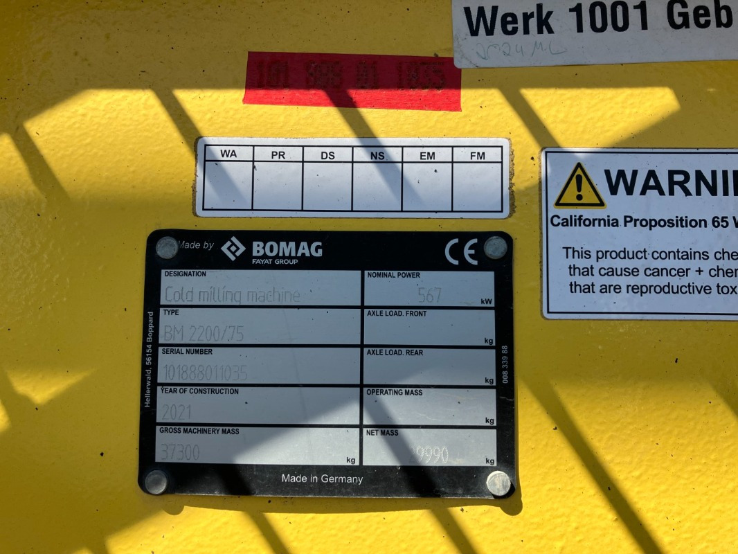 BOMAG DE BM 2200/75 Stage IV/Tier 4f - Fraiseuse à froid: photos 2 BOMAG DE BM 2200/75 Stage IV/Tier 4f - Fraiseuse à froid: photos 2