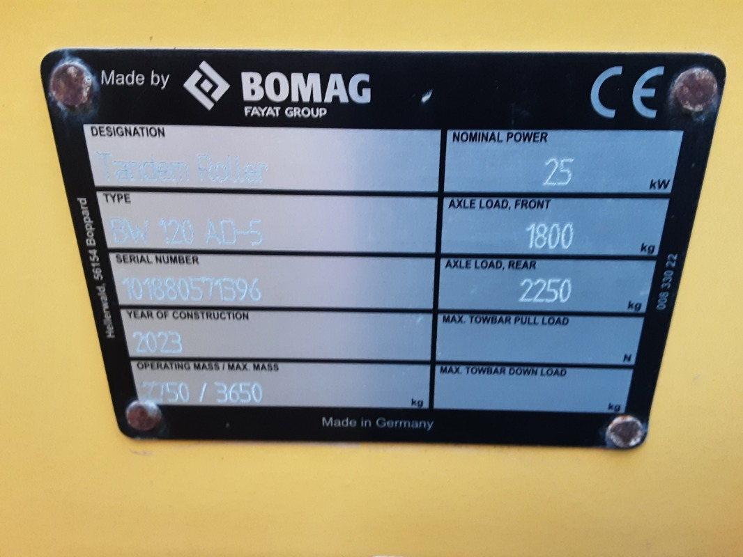 BOMAG DE BW 120 AD-5 Stage V/Tier 4f - Compacteur: photos 2 BOMAG DE BW 120 AD-5 Stage V/Tier 4f - Compacteur: photos 2