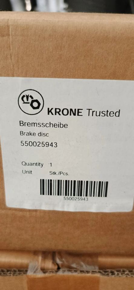 TARCZA HAMULCOWA KRONE NOWA 550025943 - Disques de frein pour Camion: photos 3 TARCZA HAMULCOWA KRONE NOWA 550025943 - Disques de frein pour Camion: photos 3