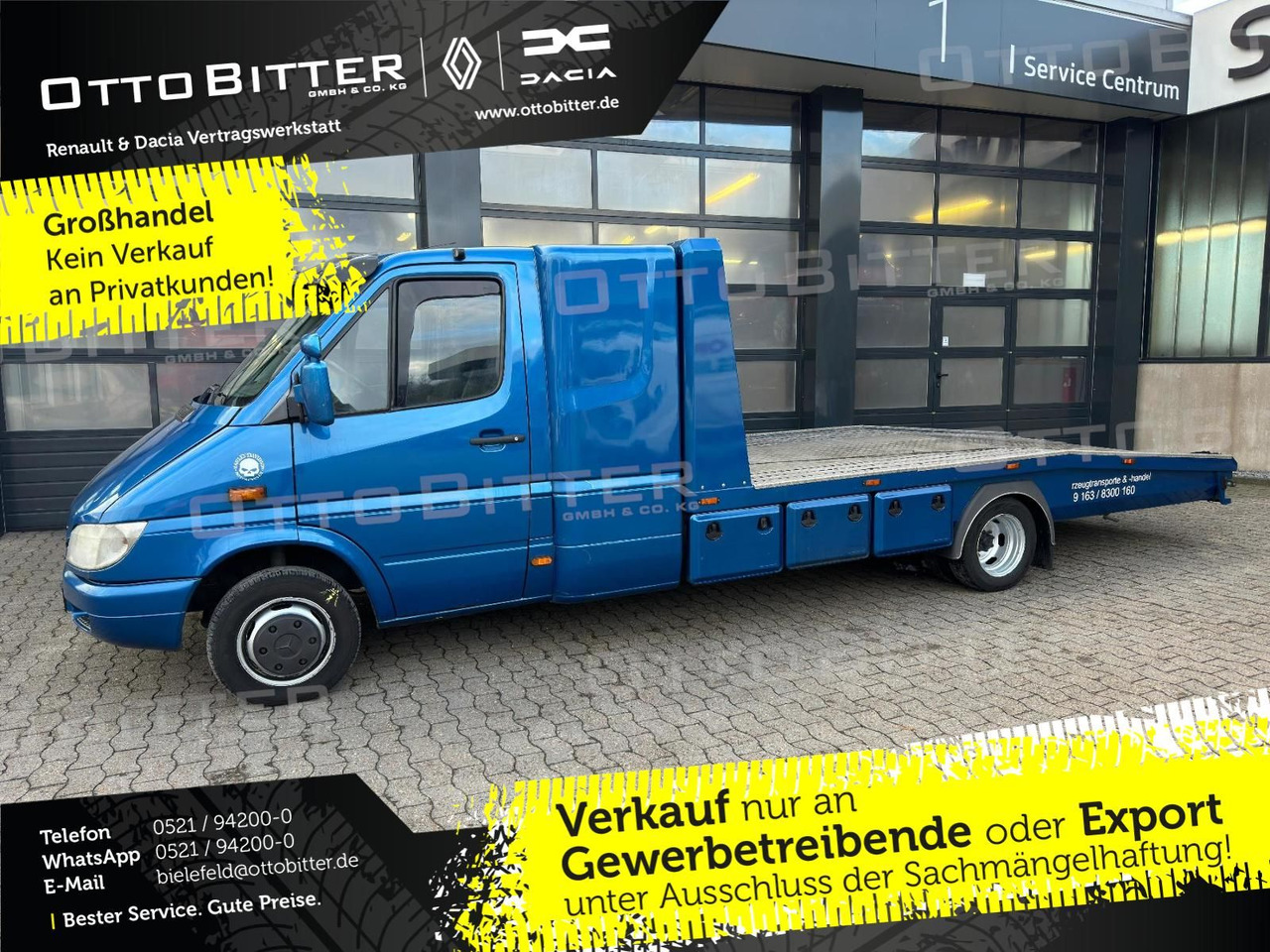 Mercedes-Benz Sprinter 2.7 CDI ABSCHLEPPWAGEN SCHLAFKABINE - Camion porte-voitures: photos 1 Mercedes-Benz Sprinter 2.7 CDI ABSCHLEPPWAGEN SCHLAFKABINE - Camion porte-voitures: photos 1