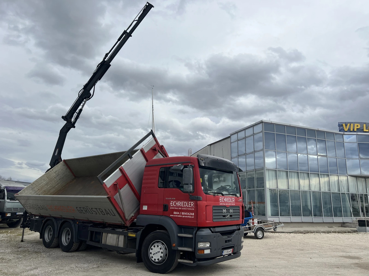 Man Tga 6х4, Самосвал с Кран - Camion benne, Camion grue: photos 1 Man Tga 6х4, Самосвал с Кран - Camion benne, Camion grue: photos 1