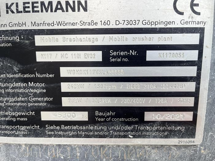 2021 Kleemann MC110z EVO2 - Jaw Crusher - Concasseur: photos 3 2021 Kleemann MC110z EVO2 - Jaw Crusher - Concasseur: photos 3