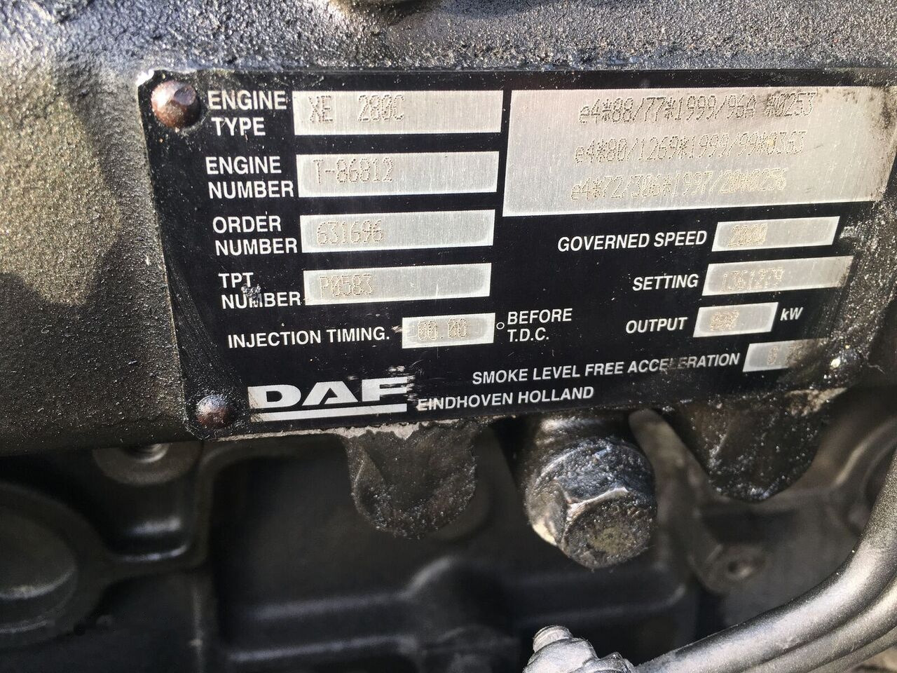 DAF xe280c DAF xf95 truck - Moteur pour Camion: photos 3 DAF xe280c DAF xf95 truck - Moteur pour Camion: photos 3