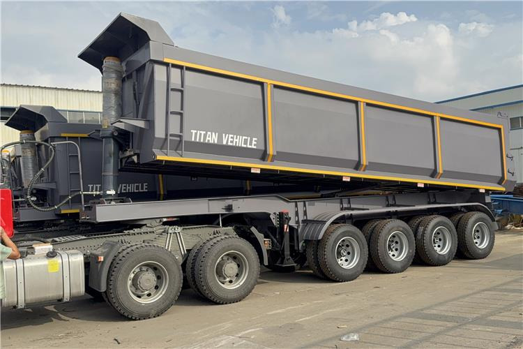 TITAN 4 Axle 80 Ton Dump Trailer for Sale In Cameroon - Semi-remorque benne: photos 2 TITAN 4 Axle 80 Ton Dump Trailer for Sale In Cameroon - Semi-remorque benne: photos 2
