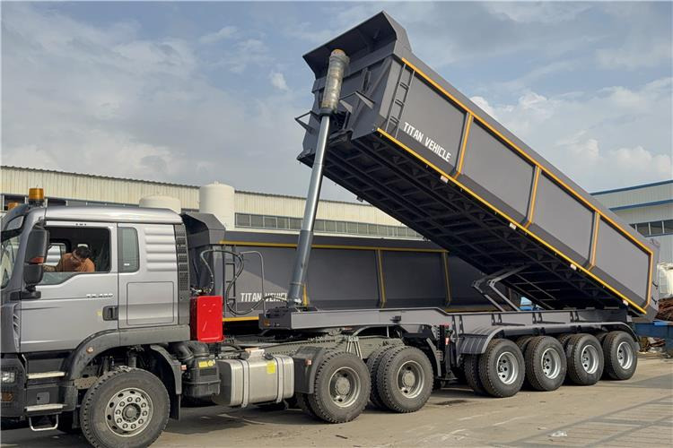 TITAN 4 Axle 80 Ton Dump Trailer for Sale In Cameroon - Semi-remorque benne: photos 1 TITAN 4 Axle 80 Ton Dump Trailer for Sale In Cameroon - Semi-remorque benne: photos 1