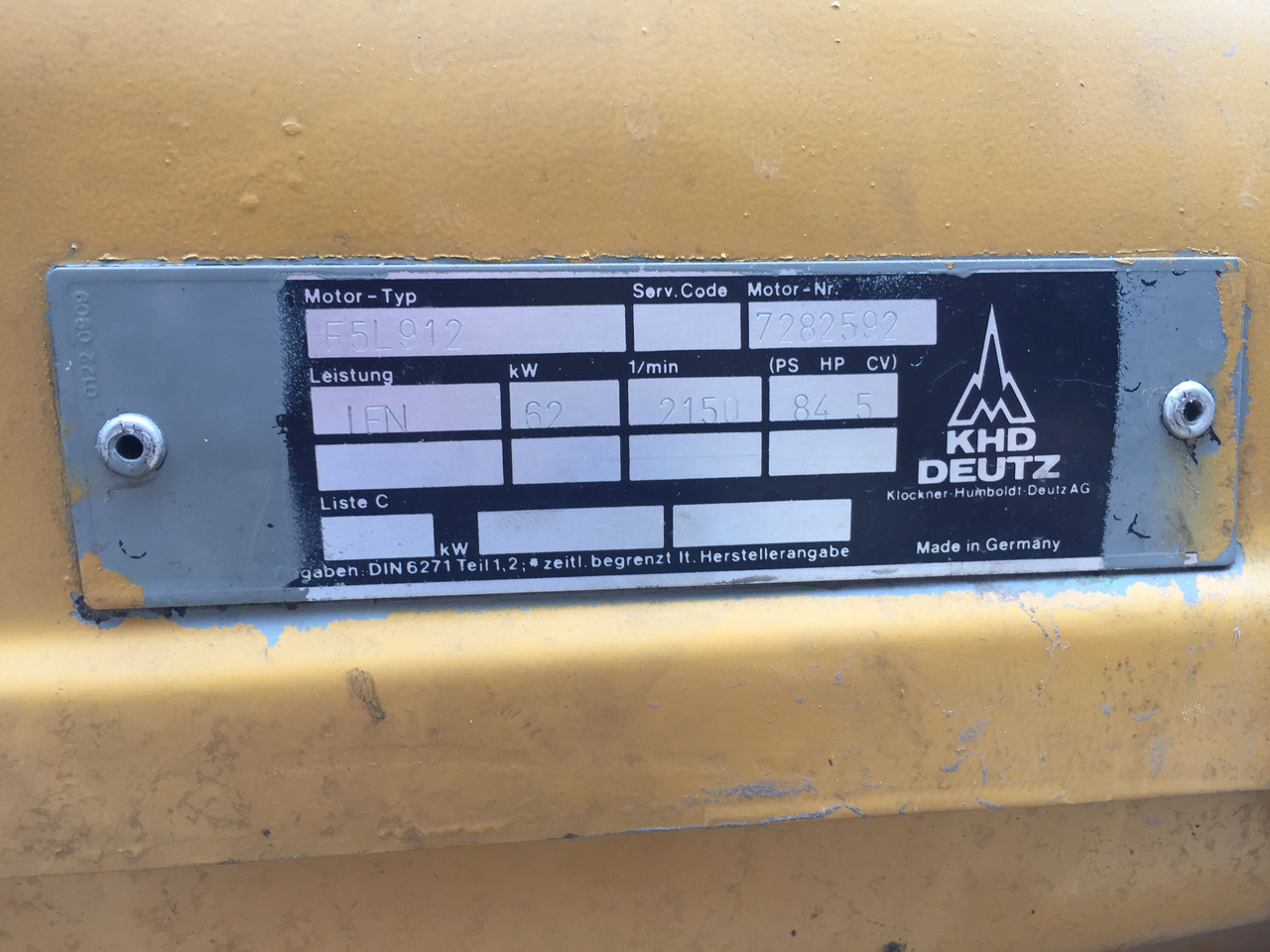 Gebrauchter Motor Magirus Deutz, Motor Typ : F5L 912, Artikel - Nr. : A 9999 9999 99 - Moteur pour Camion: photos 2 Gebrauchter Motor Magirus Deutz, Motor Typ : F5L 912, Artikel - Nr. : A 9999 9999 99 - Moteur pour Camion: photos 2