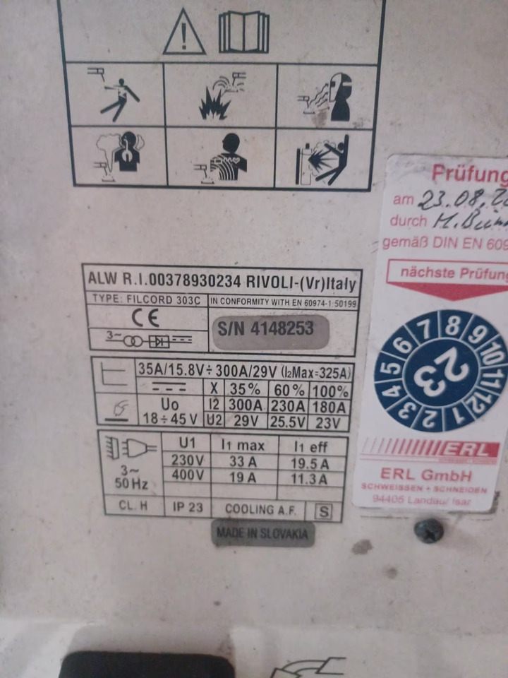 Gebrauchtes Schweissgerät Filcord 303 C Oerlikon, Artikel - Nr. : 00378930234 - Equipement de soudage: photos 3 Gebrauchtes Schweissgerät Filcord 303 C Oerlikon, Artikel - Nr. : 00378930234 - Equipement de soudage: photos 3