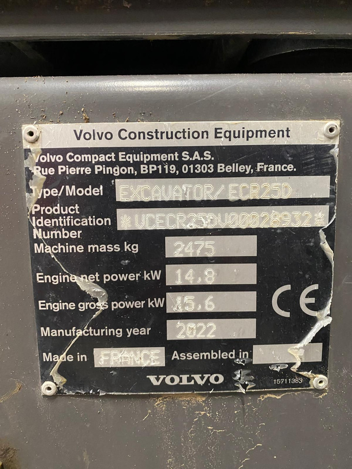 VOLVO ECR25D - Mini pelle: photos 2 VOLVO ECR25D - Mini pelle: photos 2