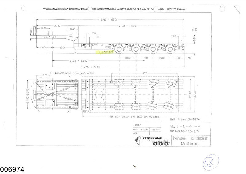 Faymonville Lowbed 63.000 KG, 19.90 Mtr, Extandable - Semi-remorque surbaissé: photos 2 Faymonville Lowbed 63.000 KG, 19.90 Mtr, Extandable - Semi-remorque surbaissé: photos 2